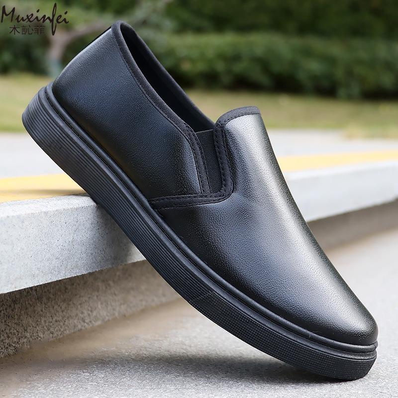 Fashion New Men's Business Casual Leather Shoes for Middle-aged and Elderly Soft Soled and Soft Top Comfortable Work Shoes
