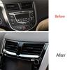 Central Console Air Outlet Vent Trim 2* For Hyundai Accent 2012-2017 Black Steel
