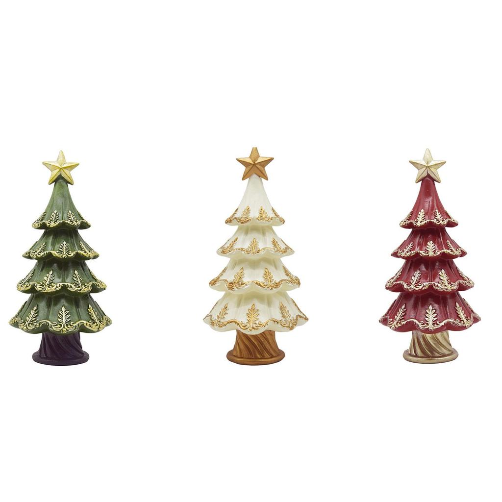 Christmas Tree Decorations 2025 Resin Figurine Standing Sculpture for Indoor Outdoor Holiday Table