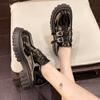 Modische klobige Plateau-Oxfordschuhe für Damen Gothic Dicke Sohle Rutschfeste Slipper Frau Lackleder Doppelschnalle Mary Jane Schuhe