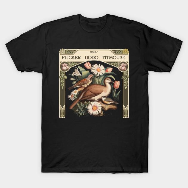 Men Black Print T-shirt Flicker Dodo Titmouse 8647 No-Cut Transfer Paper Print Cotton Tshirt M чёрный