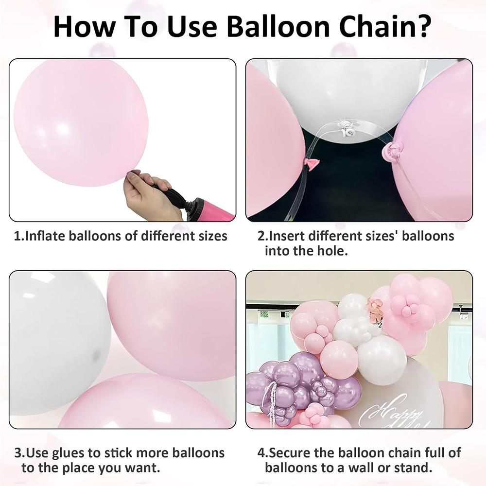 White Pink Balloons Arch Kit Metallic Pink Confetti Balloon Garland Baby Shower Gender Reveal Birthday Party Wedding Decoration