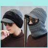 Knitted Winter Hat With Neck Warmer For Men Windproof Adult