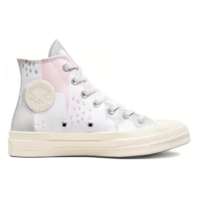 Converse Chuck Taylor All Star 1970s Stylish and Versatile High Top Espadrilles Women's White Grey Pink
