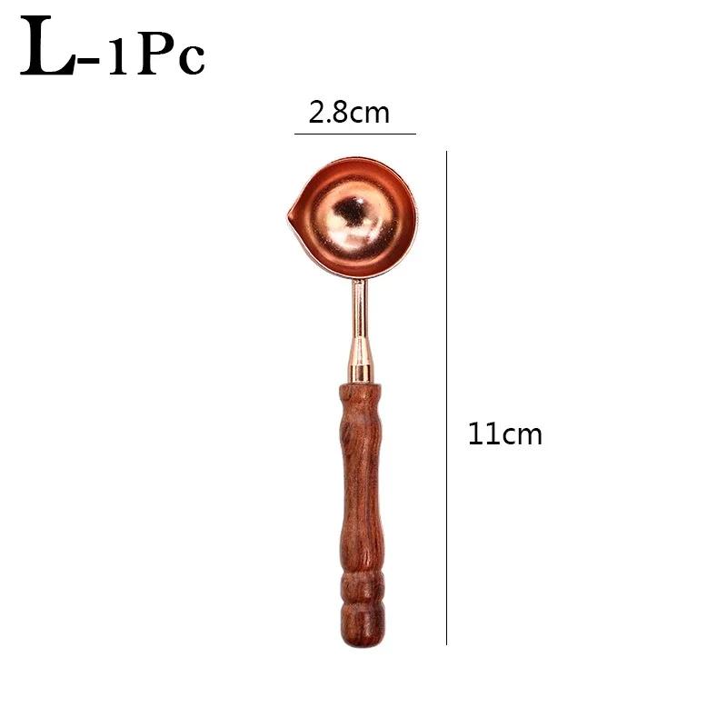 Siegelwachslöffel Hitzebeständiger Holzgriff Retro Wachsstempel-Löffel Feuermalfarbe Schmelzen Brennstempel Briefumschläge Karte Metallwerkzeug