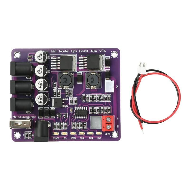 Mini Router Ups Board 40W Battery Charging Board 5V 9V 12V Output Uninterruptible Power Supply Board For Router Backup Power