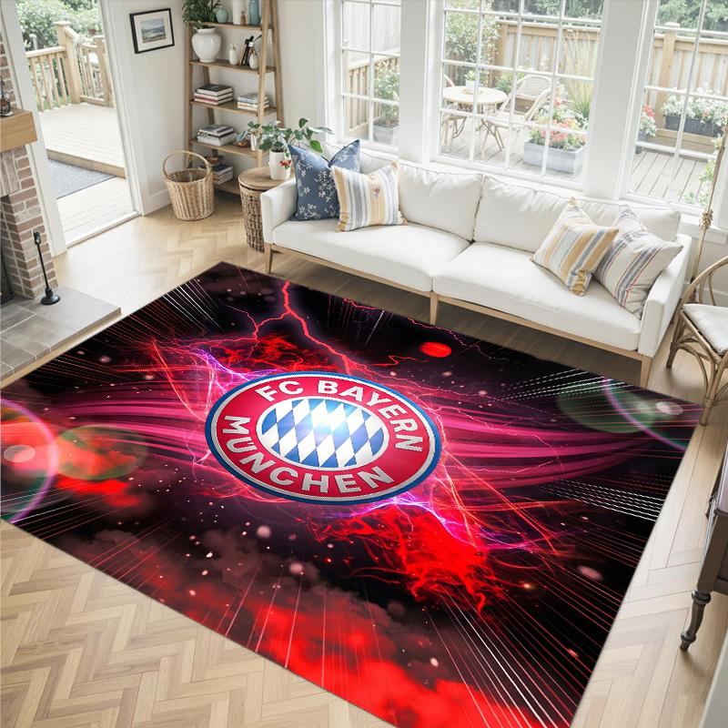 Bayern Munich Design Crystal Velvet Carpet Cozy Non?Slip Printed Rug For Bedroom Living Room Entrance