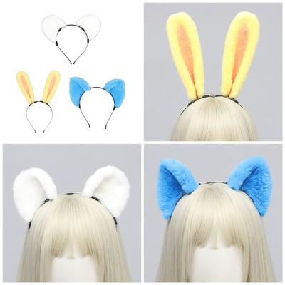 Plush Cartoon Ear Hairhoop Cosplay Costume Headband Anime Headwear Women Girl Stage Performances Hairhoop Party Supply
