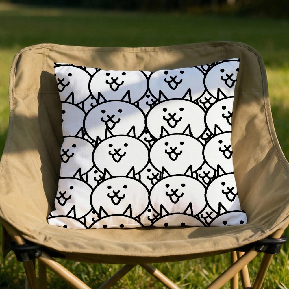 The BBattle Cats Cushion Cover Soft Reversible  Durable Pillow Cover  MultiScene Use for Home  Car Daily Comfort