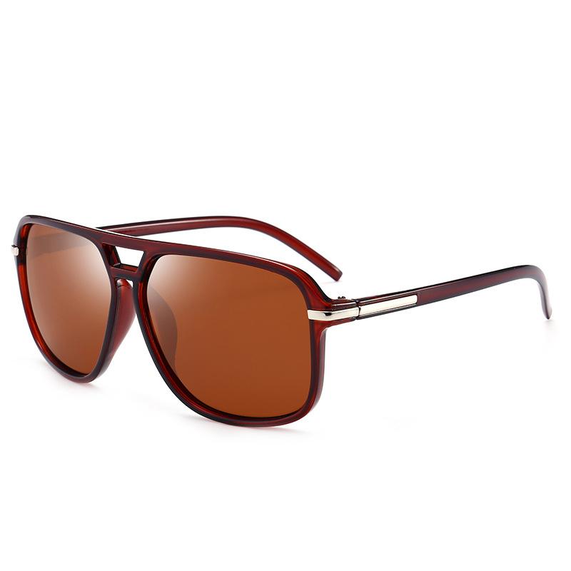 Gepolariseerde Zonnebril Mannen Mode Dubbele Brug Vierkant Frame Zonnebrillen Designer Unisex Rijbrillen Gafas De Sol UV400 Y12520YY-
