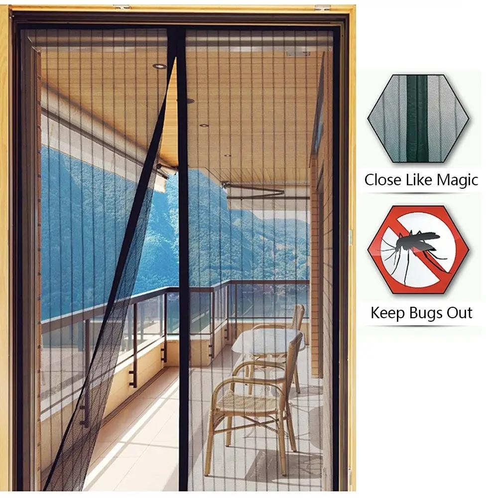 1pcs 100x210CM electromagnetic door curtain mesh door mosquito fly curtain automatic closing magnetic soft gauze door curtain