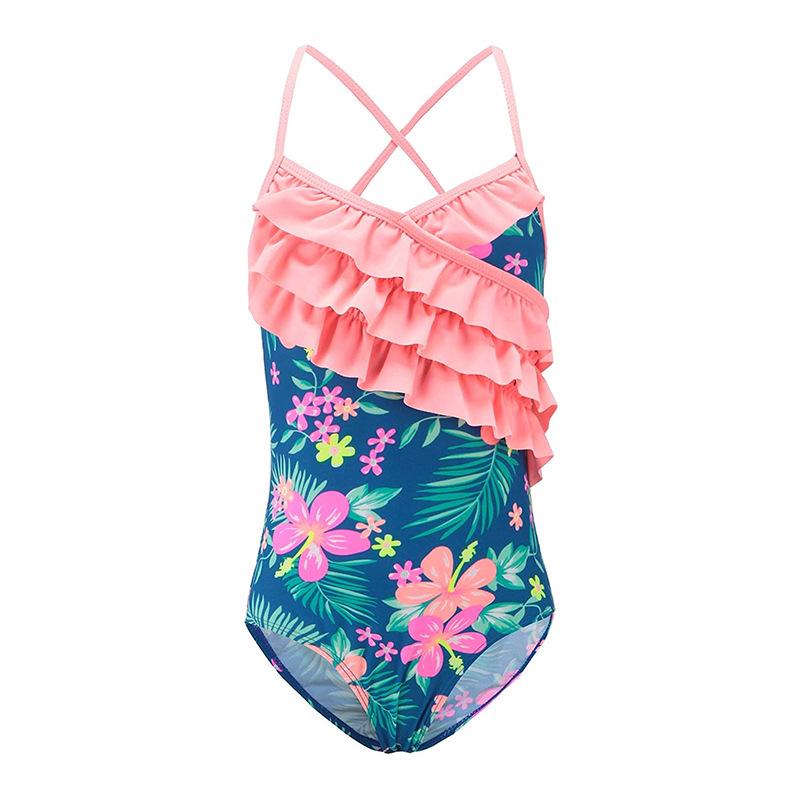 Girls' Summer Quick-Dry Printed Swimwear - Sling Swimsuit for Children