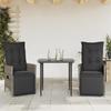 VidaXL Chaises inclinables de jardin lot de 2 et coussins gris rotin, fauteuil de jardin inclinable, fauteuil inclinable de 365668