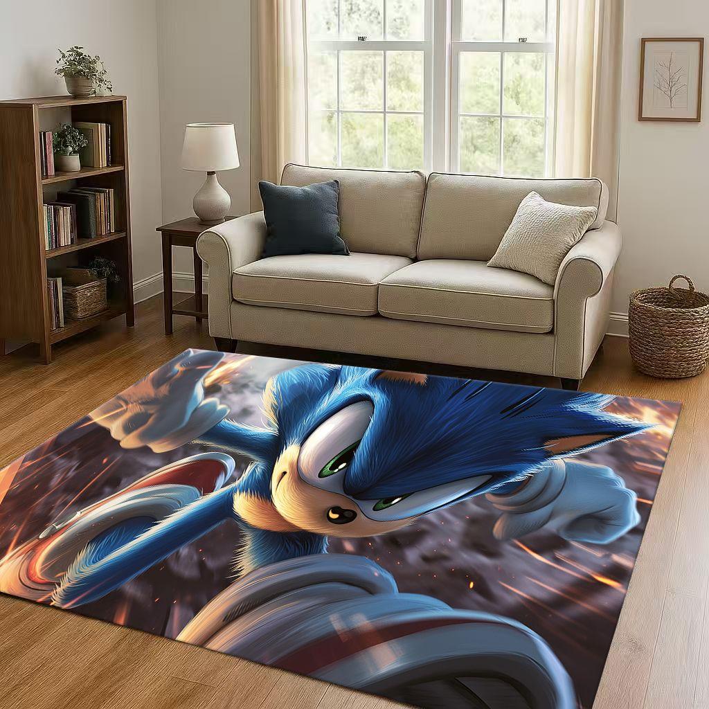 3D S-Sonics Cartoon Living Room Non-Slip Area Rug Soft Carpet for Bedroom Playroom and Sofa , Easy Clean Home Decor Doormat