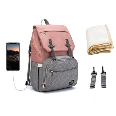 Women's Handbag and Backpack Diaper Bag Multi Function Large Capacity Nappy Bag Organizer Power Bank USB Waterproof Mommy Bag Baby Care Stroller Bag