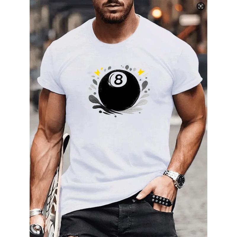 

European sizes Men S T-Shirt Casual Short-Sleeved T-Shirt, Suitable for Outdoor Sports and Weekend Casual Wear, Crew Neck Top 4XL білий