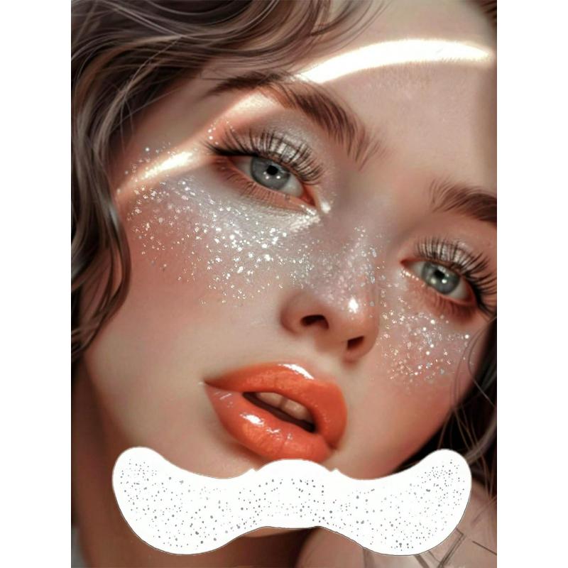 6 Fogli Lentiggini Glitter Lentiggini Scintillanti Per Donne Lentiggini Glitter Tatuaggio Viso Impermeabile Adatto Per Danza Musica Festa Trucco