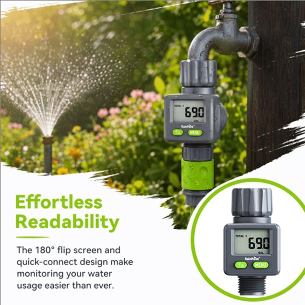 Flip Display Flow Gauge Automatic Water Meter Irrigation Flow Counter Sprinkler System
