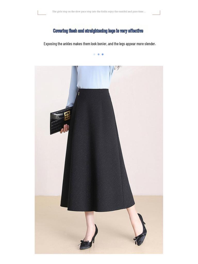Chic Korean A-Line High-Waisted Casual Skirt for Women - Slimming, Versatile Mid-Length (Spring 2026 Collection)