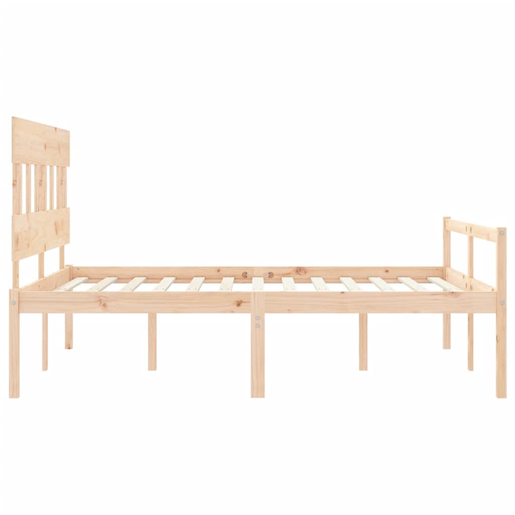 Bed For Senior, Frame With Headboard, 160X200 Cm, Solid Wood