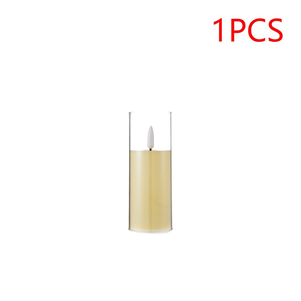Led Electronic Candles Light Flameless Battery Operated Flickering Lamp Clear Acrylic Glass Battery Powered Wedding Party Christ