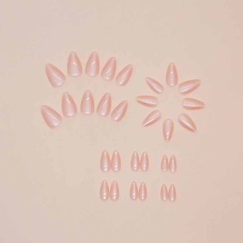 Fairy Style Light Color Wearable Solid Nail Patches, 30 Ice Transparent Tips