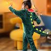 Dinosaur Kigurumi Pajamas Animal Cosplay Costume Kids Boys Girls Onesie Winter Warm Sleepwear with Slippers Gloves