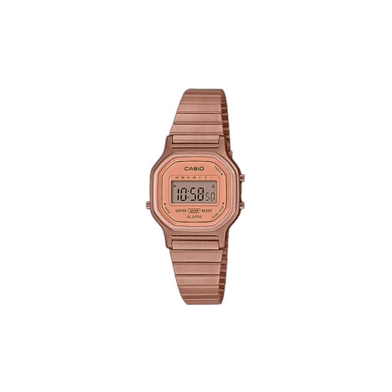 Casio VINTAGE series-L digital display casual trend retro waterproof quartz movement stainless steel strap Japanese and Korean watch LA-11WR-5A оранжевый
