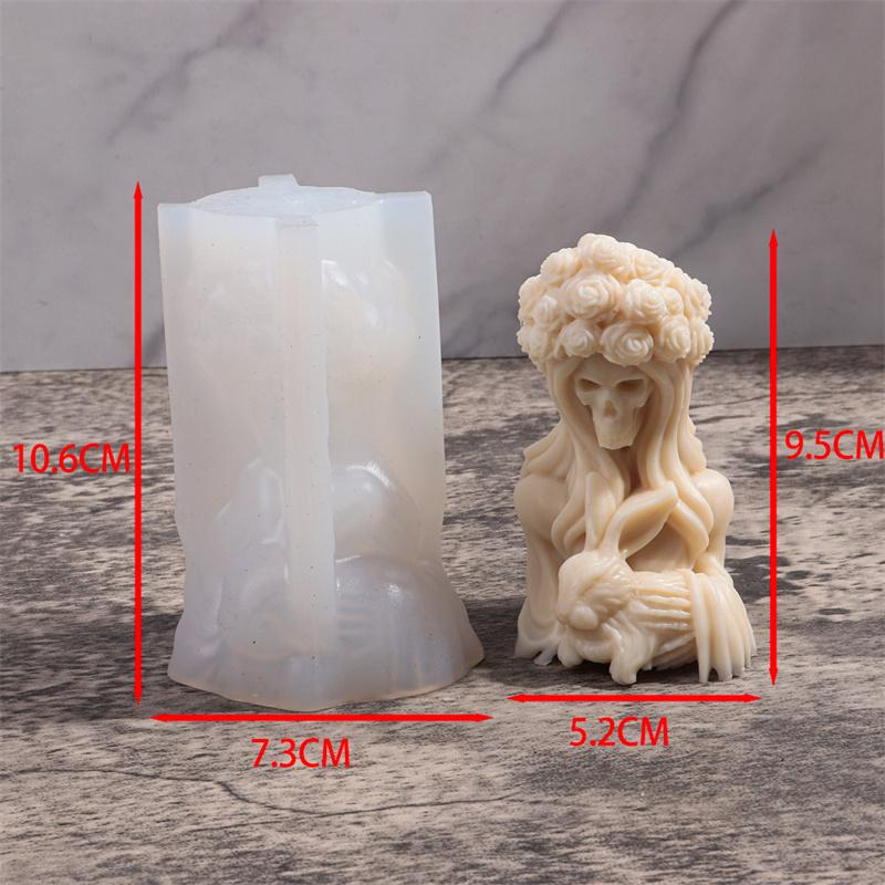 New Skull Series Silicone Candle Mold DIY Halloween Skull Sculpture Crafts Plaster Epoxy Resin Casting Tool Holiday Decor Gifts