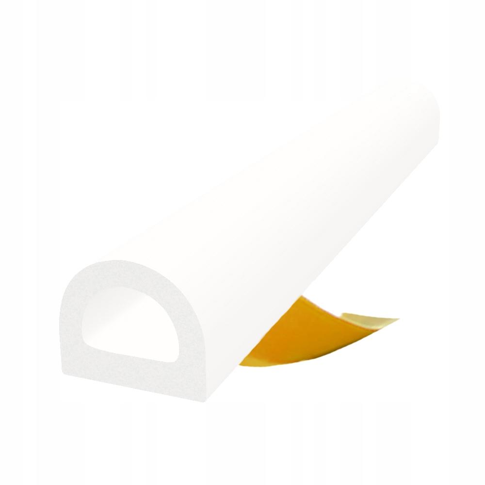 Self-adhesive door window seal D 9x7.5mm WHITE
