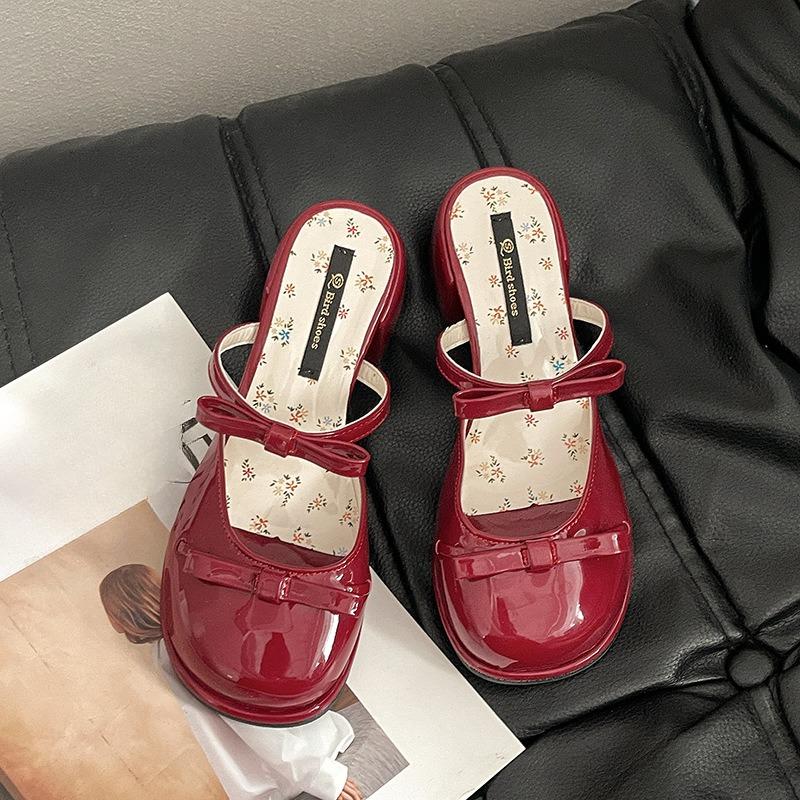 New Style of Stylish and Fashionable High-heeled Sandals with Thick Heels Women's Shoes and Flip-flops