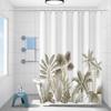 Flower Polyester Shower Curtain with Adjustable Rod
