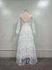 2024 Women's Lace Wedding Dress with Floral Train and Elegant Swing Evening Gown