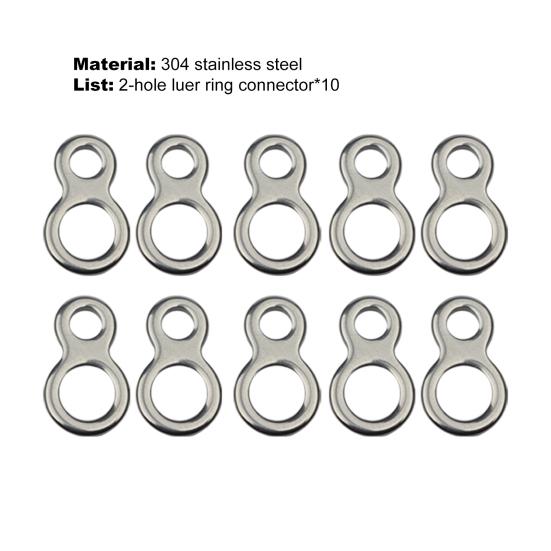 10ks 8 Pevný kroužek 2 otvory Odolný proti opotřebení Nerezový Robustní Rybaření Jigging pro Outdoor