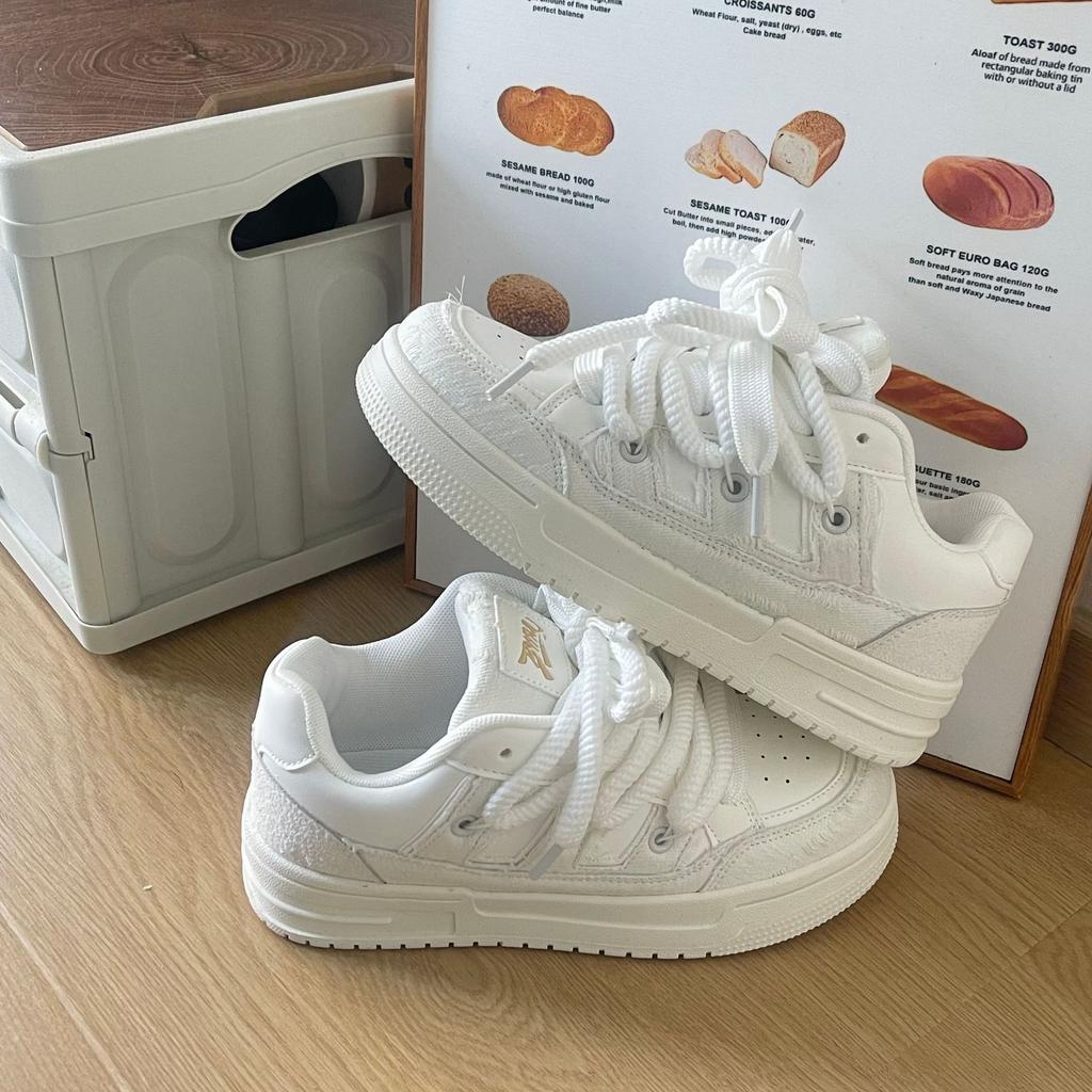 Ins Student Jeans Blau Retro Plateau Erhöhung Lässig Brot Schuhe Atmungsaktiv Sport Board Schuhe