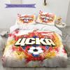 CSKA Moscow Logo Pattern Bedding Set Quilt Cover Pillowcase Home Decor Gift (1 * Duvet Cover + 2 * Pillowcase, Without Core)