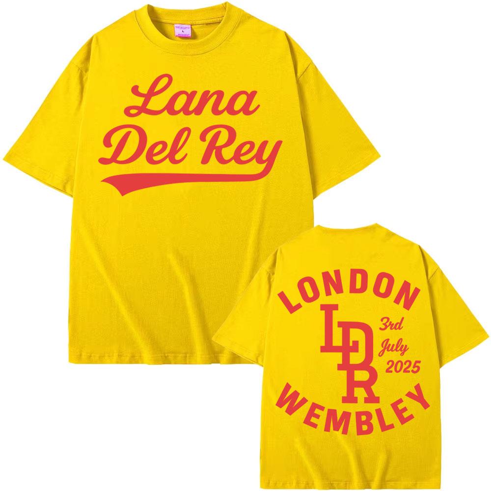 Lana Del Rey London Wembley 3rd July 2025 Tour T Shirt Unisex Womens Summer Tops High Quality Tshirt Gift Casual Fashion Tshirts