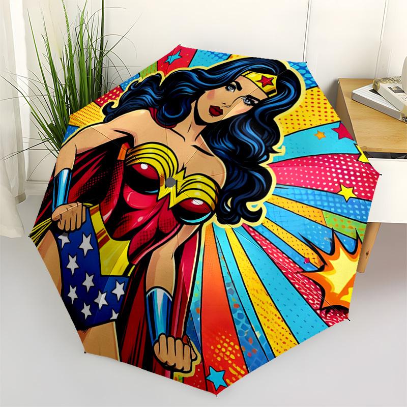 

1pc Wonder Woman, Superhero Automatic Open/Close Umbrella - 8-Rib Stability - All-Season Everyday & Formal Use, Fashion Lovers yy251022054