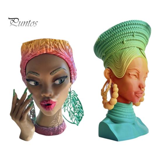 Black Woman Incense Burner African Queen Head Incense Stick Cone Holder Home Office Yoga Meditation Room Desktop Decoration Ornament