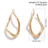 Punk Goth Hollow Irregular Metal Drop Earrings for Women 2025 Trendy Geometric Gold Color Piercing Earrings Jewelry Accessories