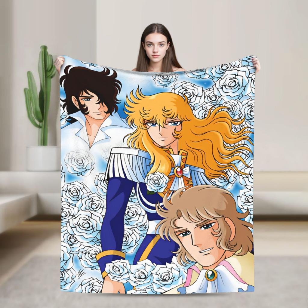 Rose of VVersailles Lady Blanket Warm Soft Plush Throw Blanket For Home Decor Travel Office Flannel Bedspread Bed Cover