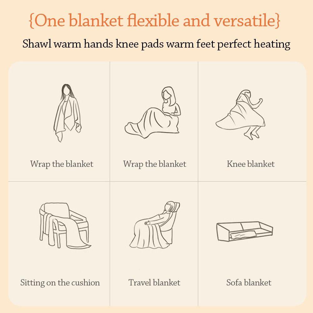 Household Wearable USB Electric Heated Blanket Washable Portable Warm Shawl Warm Clothing Heating Cloak for Winter