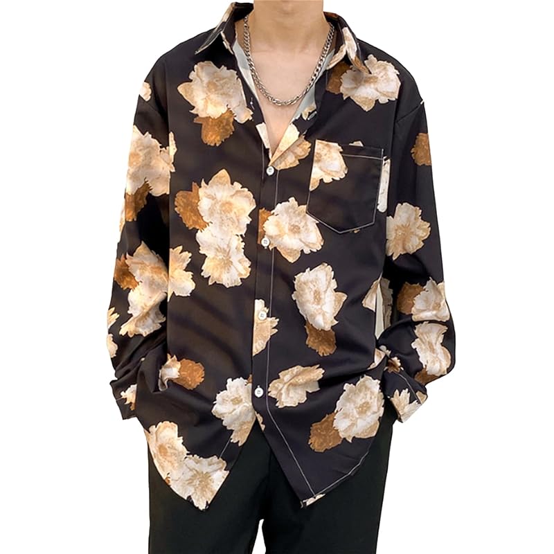 

[unifiss] All-over pattern shirt men s paisley pattern paint pattern striped pattern floral pattern flashy spring autumn Fashionable fashionable work