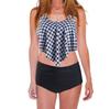 2020 European & American Ruffled High-Waisted Tummy Control Bikini Swimsuit