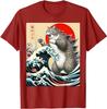 Catzilla Cat Japanese Art Funny Cat Gifts for Men Women Kid T-Shirt Humorous Kitty Graphic Outfits Cute Kitten Lover Saying Tee