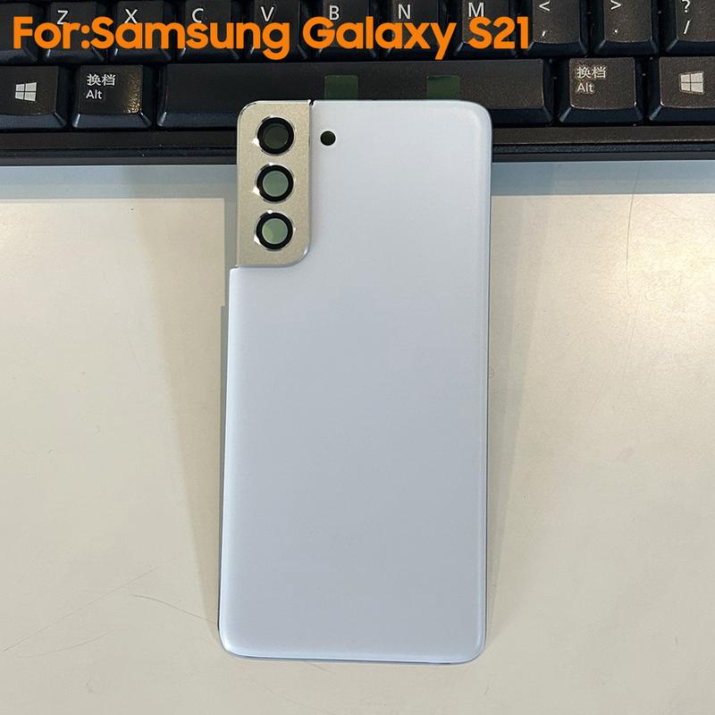 

Glass Housing Back Cover Cases For SAMSUNG Galaxy S21Plus S21+ S21 Phone Rear Battery Door Phone Cover Back Cover with Tool White For S21