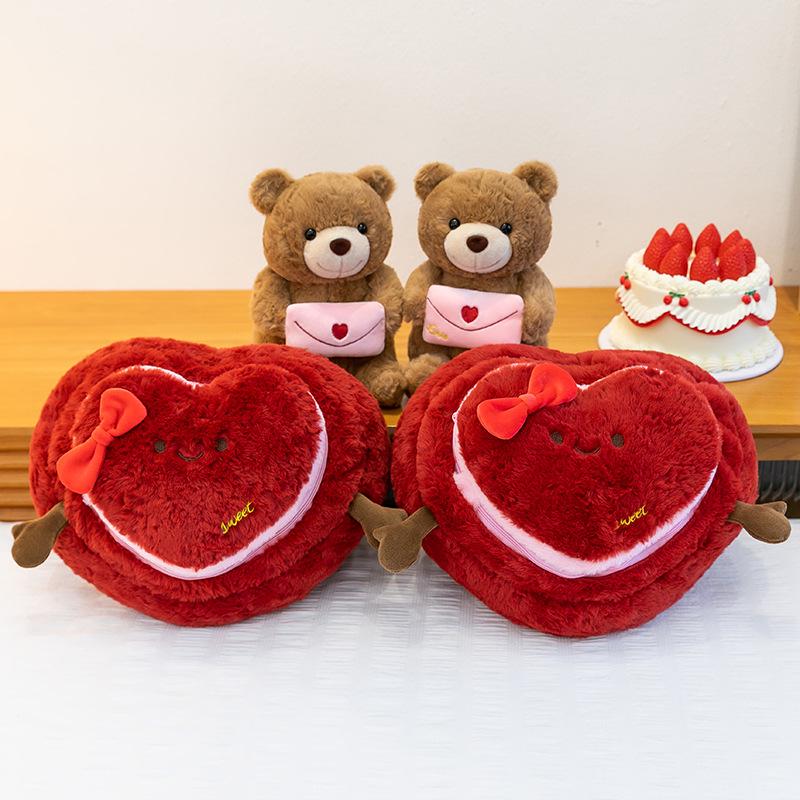Cross-Border New Year Love Heart Bear Plush Toy - Cute Companion Gift for Couples and Birthdays