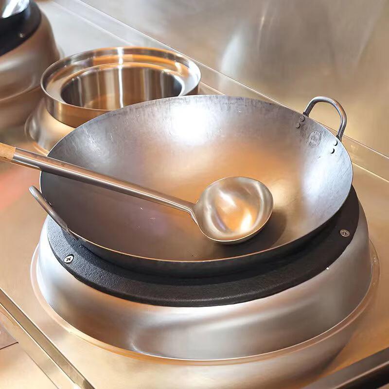 Zhishi 40CM Hand-Hammered Cast Iron Wok