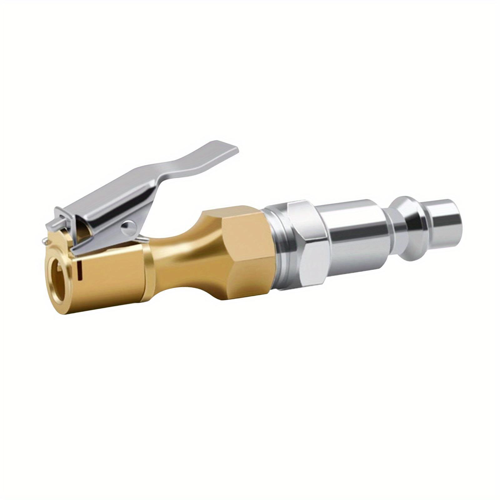 

1pc/3pcs Heavy Duty Brass Air Chucks with Clip, American Model, Closed Flow Lock-on Tire Inflator Chuck for Schrader Valve 1pc