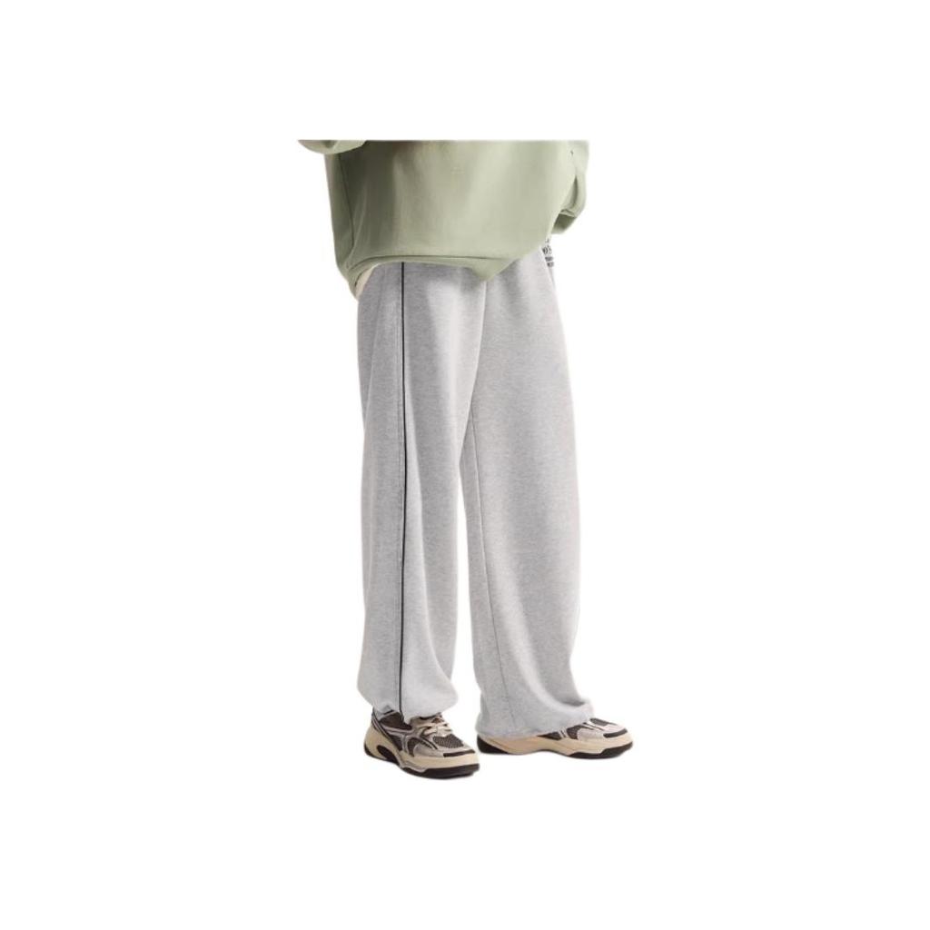 Li-Ning Sports Lifestyle Series Letter Logo Printed Straight Leg Casual Wide Leg Pants Knitted Sports Pants Women pants AKLU840-6